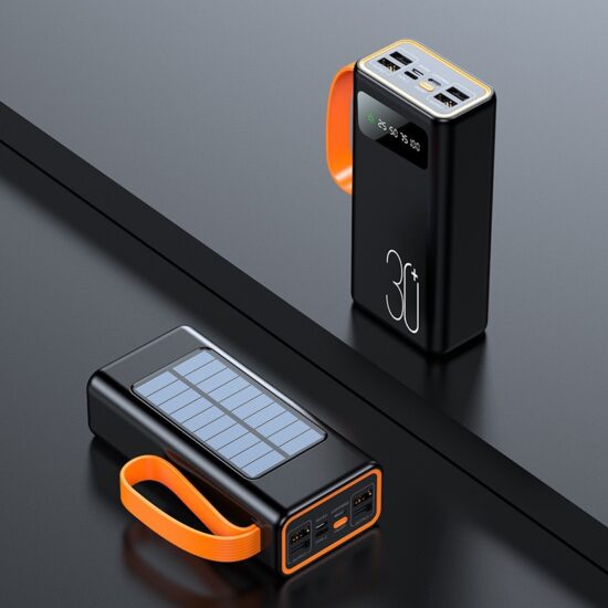 100000mAh Solar Camping Power Bank with LED Flashlight and USB Output