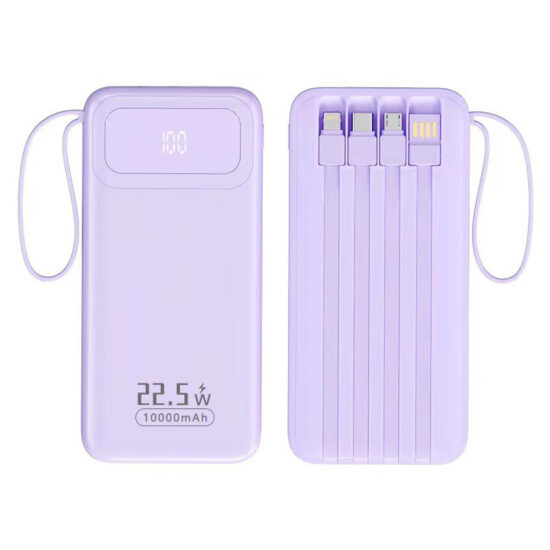 10000mAh Built-in Cable Power Bank – Fast Charging Portable Gift Power Bank