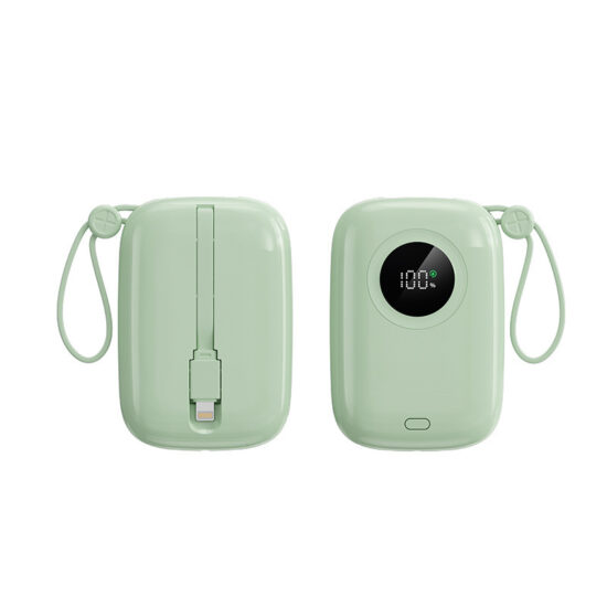 10000mAh Portable Power Bank with Built-in Cables and Fast Charging
