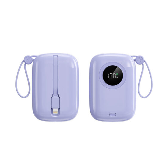 10000mAh Portable Power Bank with Built-in Cables and Fast Charging