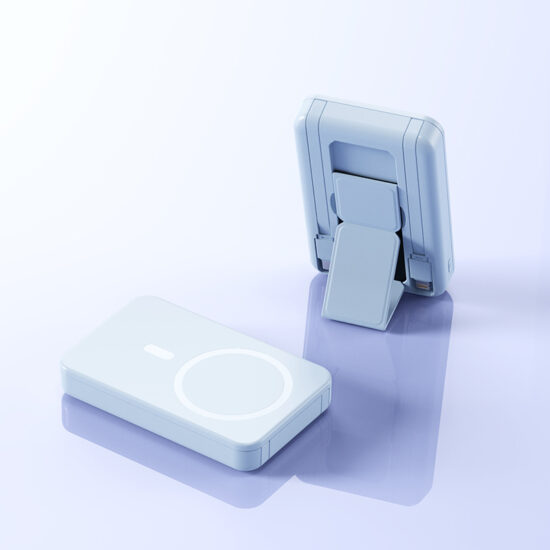 10000mAh magnetic wireless power bank with foldable stand and fast charging