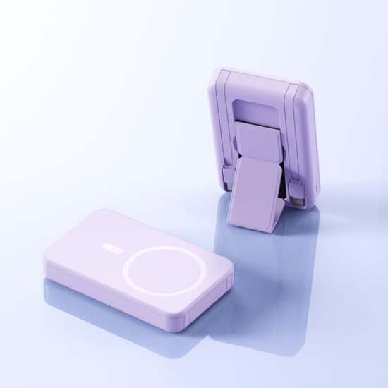 10000mAh magnetic wireless power bank with foldable stand and fast charging
