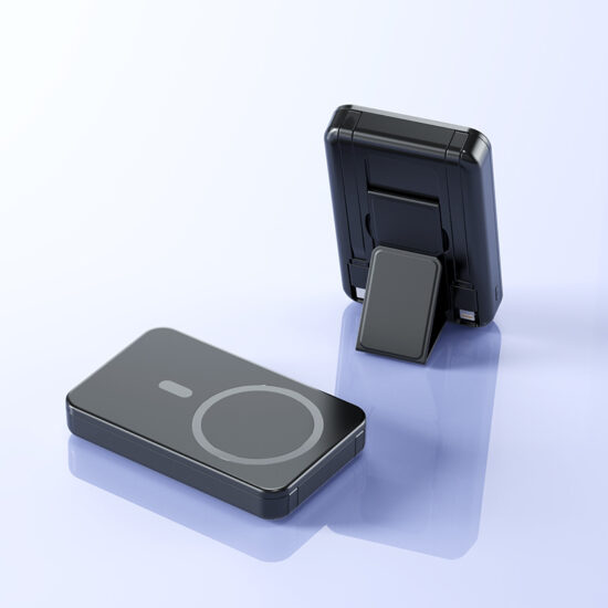 10000mAh magnetic wireless power bank with foldable stand and fast charging