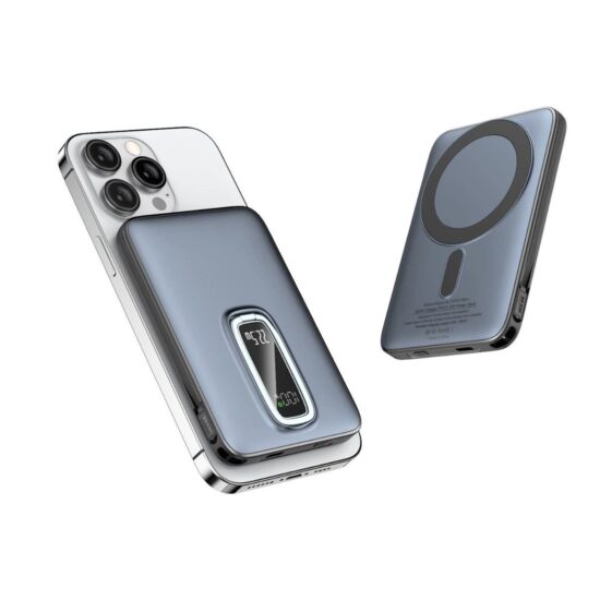 Magnetic Wireless 10000mAh Power Bank with Kickstand and Built-in Cable