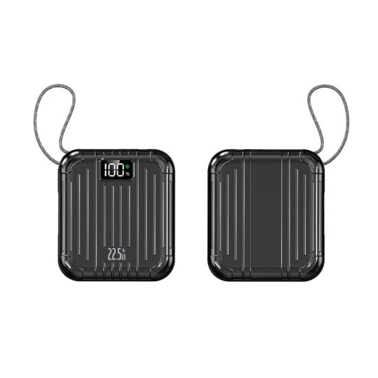 Portable 10000mAh Power Bank with Dual Fast Charging Cables