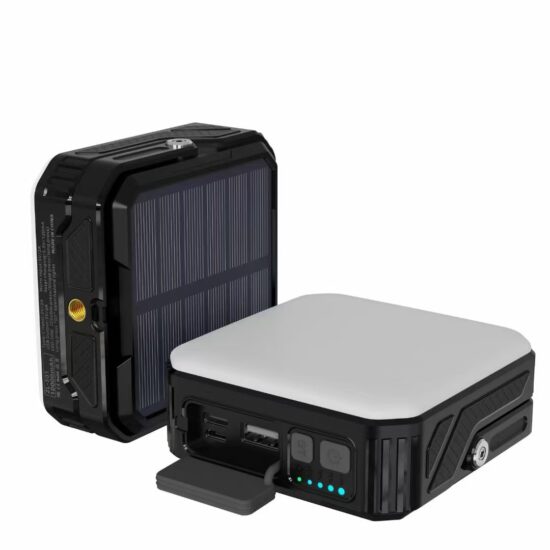 10000mAh Solar Power Bank with LED Light and Wireless Charging