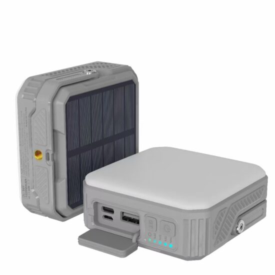 10000mAh Solar Power Bank with LED Light and Wireless Charging