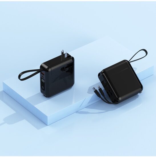 20000mAh Power Bank with AC Plug and Built-in Cable, 22.5W Fast Charging
