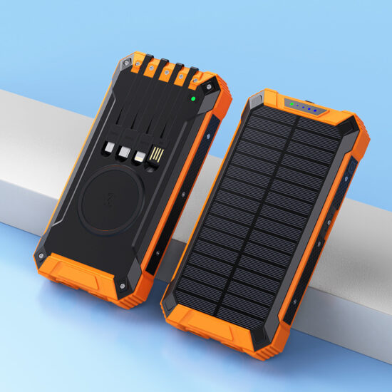 20000mAh Solar Wireless Charger with Dual Flashlight for Outdoor Use