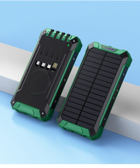 20000mAh Solar Wireless Charger with Dual Flashlight for Outdoor Use