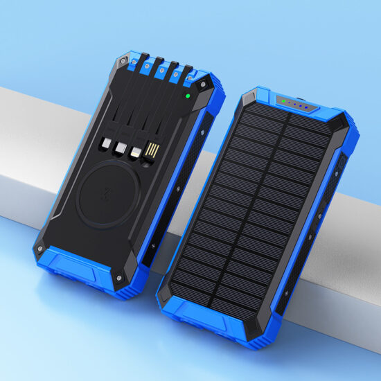 20000mAh Solar Wireless Charger with Dual Flashlight for Outdoor Use