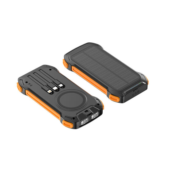 20000mAh Solar Wireless Charger with Dual Flashlight for Outdoor Use