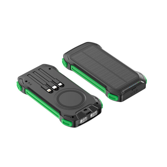20000mAh Solar Wireless Charger with Dual Flashlight for Outdoor Use