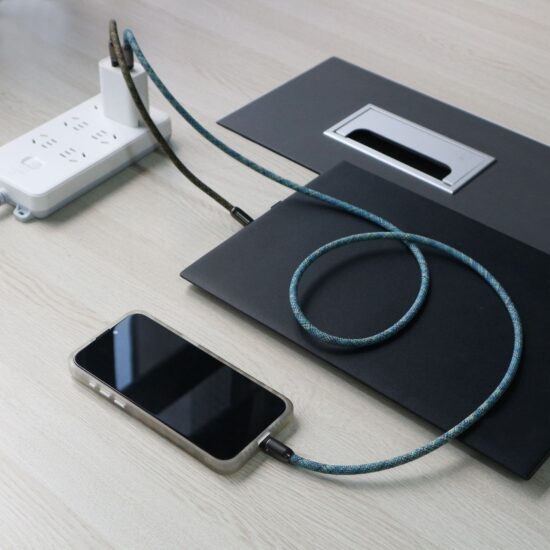 240W Braided Lanyard Charging Cable for Phones – 2-in-1 Outdoor Fast Charger