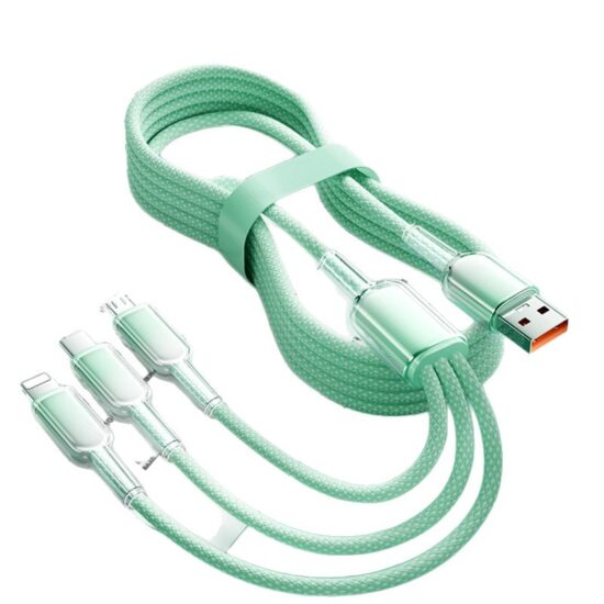 3-in-1 Gradient Fast Charging Cable with Ice Crystal Shell for Apple, Android, Huawei