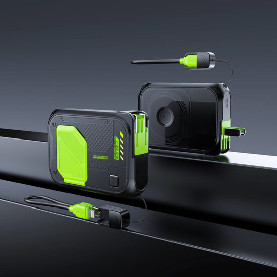 "3-in-1 MagSafe wireless power bank with built-in plug and cables"