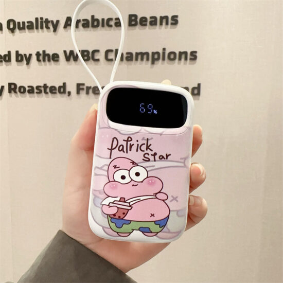 Cute slim 30000mAh power bank with built-in 3-in-1 cable and fast charging