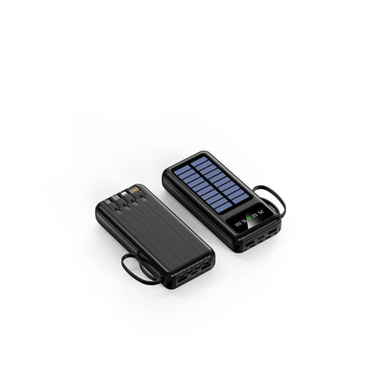 30000mAh Solar Power Bank Portable Charger with Removable Cable