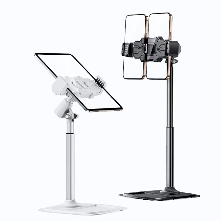 Adjustable 360° Rotating Metal Phone Stand with Round Base