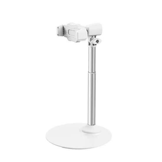 Adjustable 360° Rotating Metal Phone Stand with Round Base