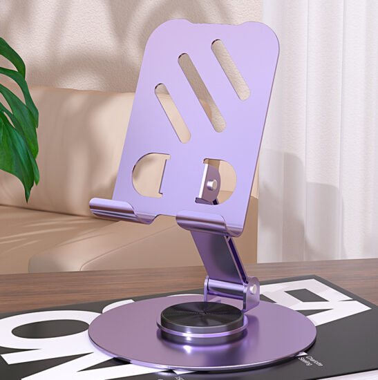 TikTok-Style Rotatable Foldable Metal Phone Stand for Desk