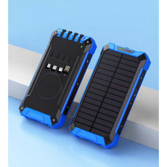 36800mAh Solar Power Bank with Built-in Cables for Outdoor Use