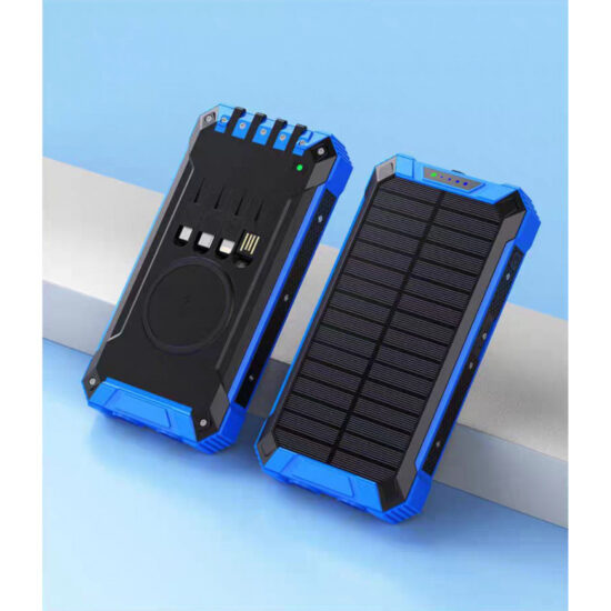 36800mAh Solar Power Bank with Built-in Cables for Outdoor Use
