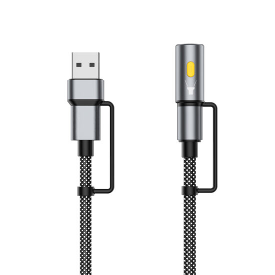 4-in-1 Braided Charging Cable Compatible with Huawei, Android, Apple Devices