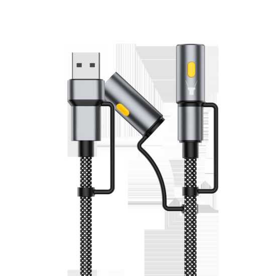 4-in-1 Braided Charging Cable Compatible with Huawei, Android, Apple Devices
