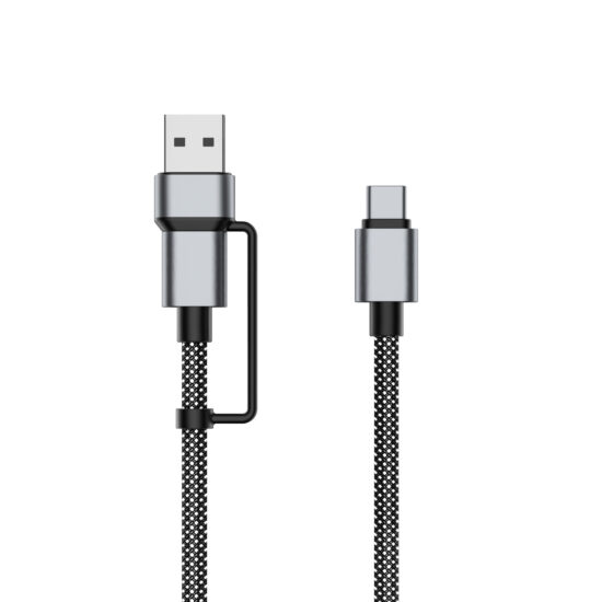 4-in-1 Braided Charging Cable Compatible with Huawei, Android, Apple Devices