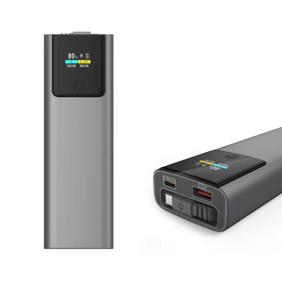 45W Compact Fast Charging Power Bank with Built-in Retractable Cable

