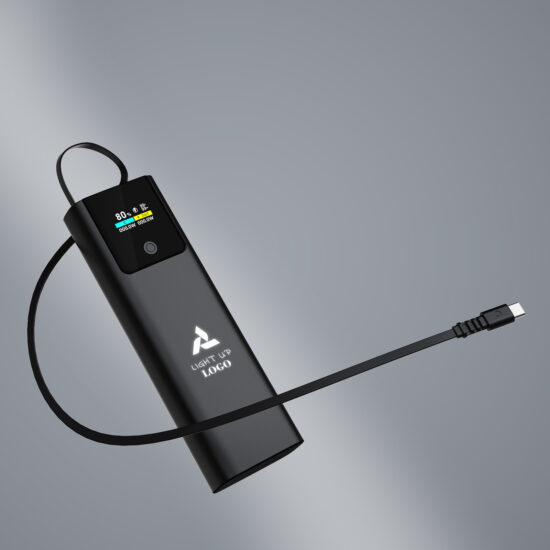 45W Compact Fast Charging Power Bank with Built-in Retractable Cable

