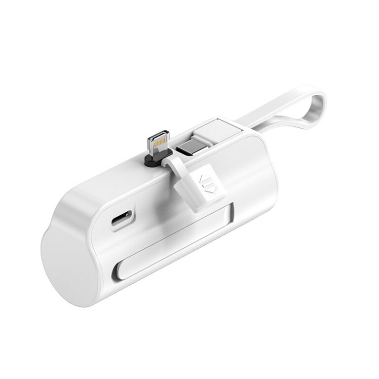 Capsule mini power bank 5000mAh with plug and phone stand for emergency charging
