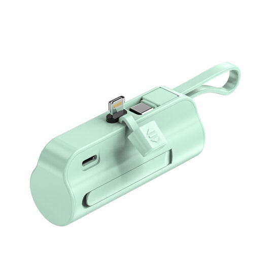 Capsule mini power bank 5000mAh with plug and phone stand for emergency charging
