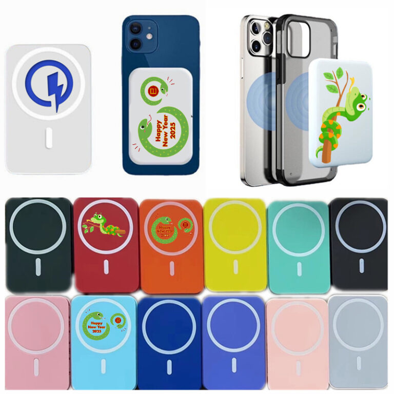 5000mAh magnetic wireless portable power bank with fast charging and logo print