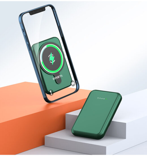 Portable 5000mAh magnetic wireless charger with Magsafe support
