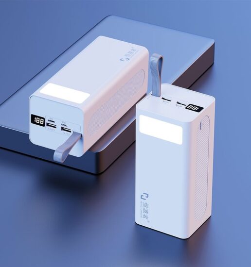 60000mAh durable power bank with fast charging and LED light for outdoor use