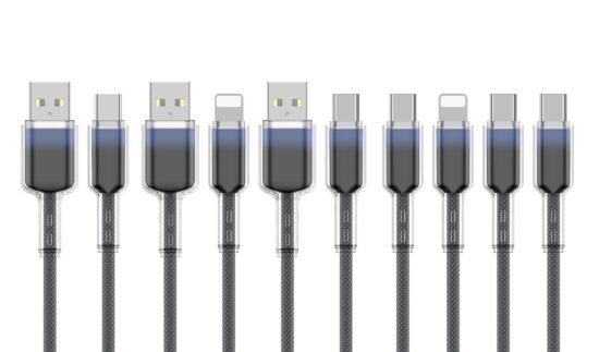 Gradient Crystal Fast Charging Cable for iPhone 16 & USB-C Devices