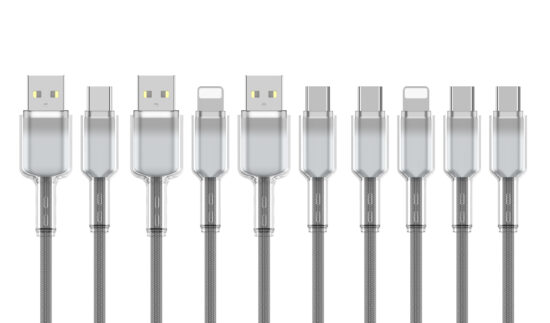 Gradient Crystal Fast Charging Cable for iPhone 16 & USB-C Devices