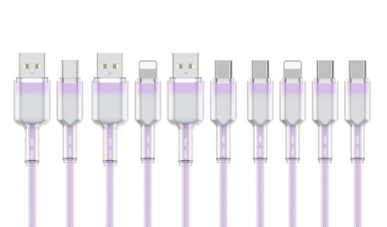 Gradient Crystal Fast Charging Cable for iPhone 16 & USB-C Devices