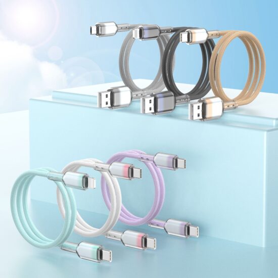Gradient Crystal Fast Charging Cable for iPhone 16 & USB-C Devices