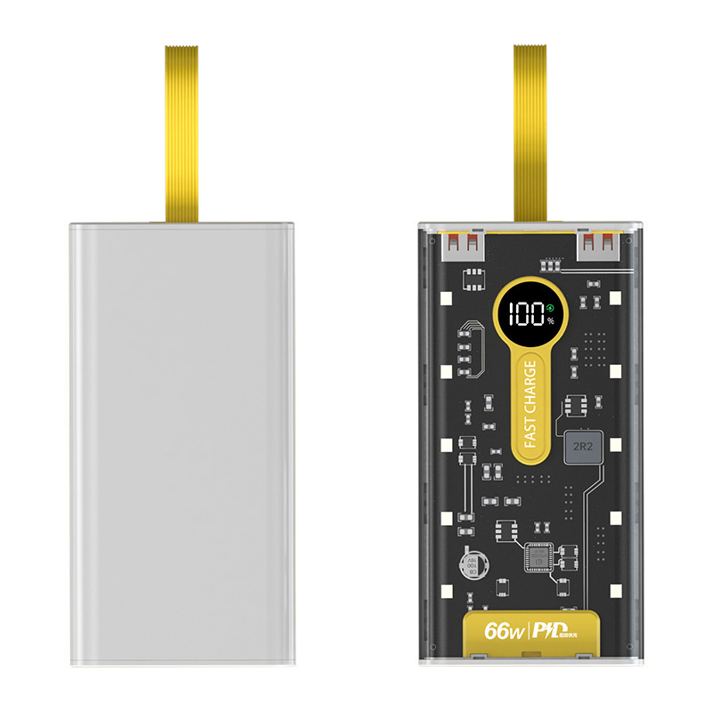 66W Super Fast Charging Power Bank 20000mAh & 30000mAh Transparent Punk Style