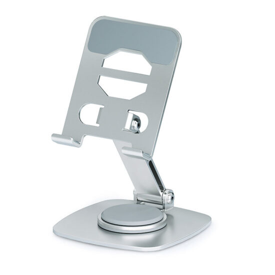 Carbon Steel Foldable Phone and Tablet Stand with Rotating Arm