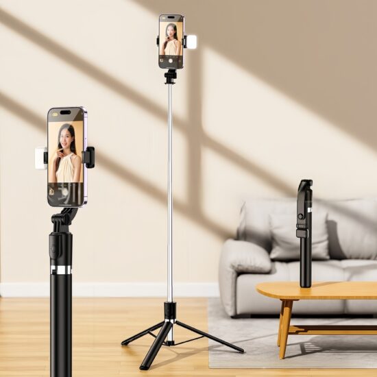 R1/R1S-L Bluetooth Selfie Stick Tripod with Fill Light