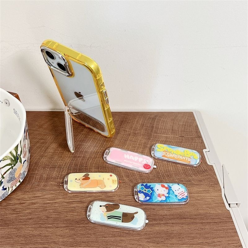 Cute Foldable Dog Mirror Phone Stand for Makeup & Viewing