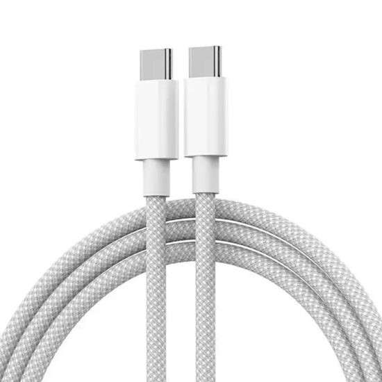Dual USB-C Braided PD Fast Charging Cable for iPhone 15 16 with 60W Output