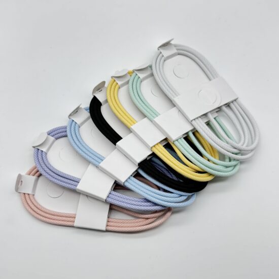 Dual USB-C Braided PD Fast Charging Cable for iPhone 15 16 with 60W Output