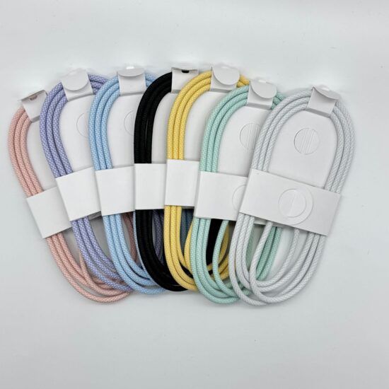 Dual USB-C Braided PD Fast Charging Cable for iPhone 15 16 with 60W Output