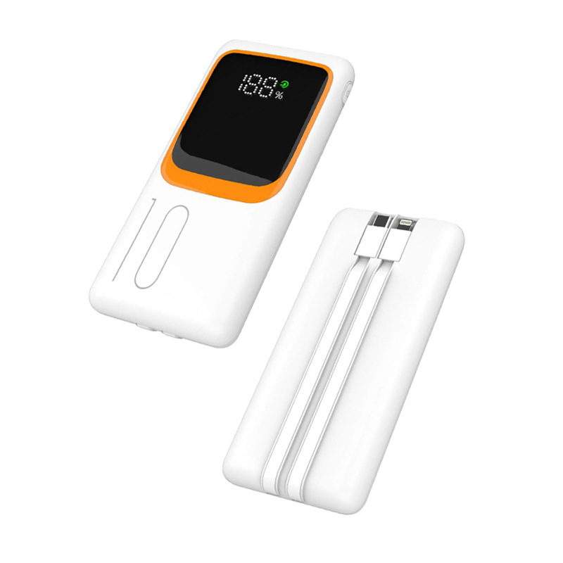 30000mAh outdoor power bank with built-in cable and 22.5W fast charging