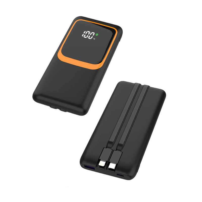 30000mAh outdoor power bank with built-in cable and 22.5W fast charging